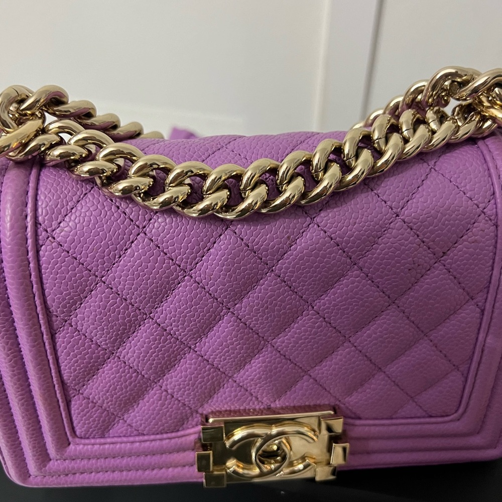 💜 Caviar Quilted Small Boy Flap Violet💜